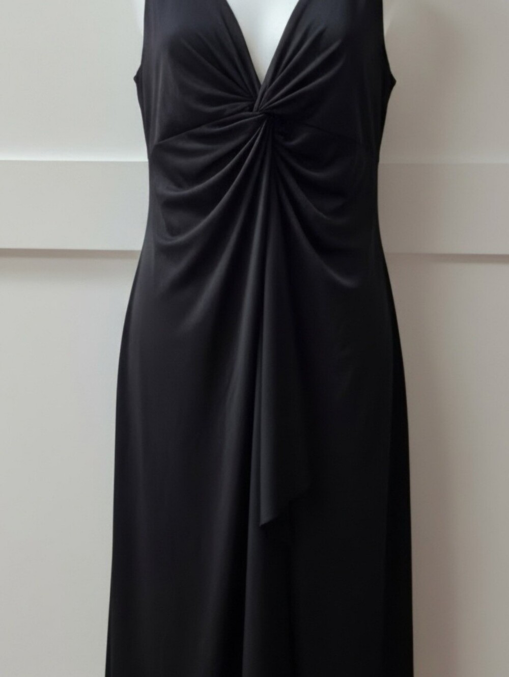 Dressbarn Black Midi Twist-Front Dress NWT Size 8